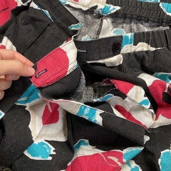 Vintage Cos Cob Retro 80s Abstract Floral Black Maxi Skirt Size 16 Waist 33"-35" - Picture 7 of 7